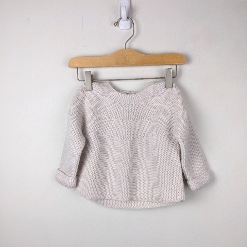 Zara Baby Cream Knit Sweater Minimalist